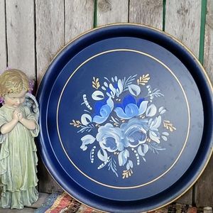 Ransburg metal tole serving tray, like new
